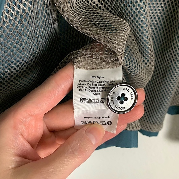 Eddie Bauer Travel Windbreaker Sz M women’s lined blue grey button-up jacket - Picture 8 of 10